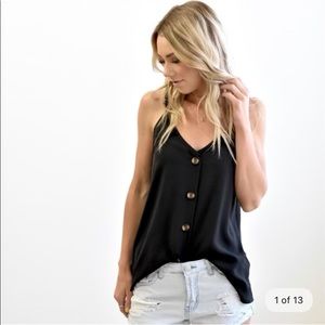 NWOT Spaghetti Strap Button Tank
